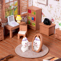 Figurines Miniatures Vintage Study Furniture Micro Landscape Ornaments For Home Decorations Room Decor DIY Dollhouse Accessories