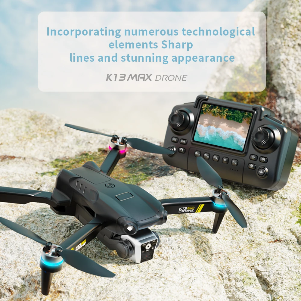 K13MAX Drone Professinal RC 8K HD Cameras WIFI FPV Height Hold Gesture Photography Foldable Quadcopter Screen Remote Control Toy