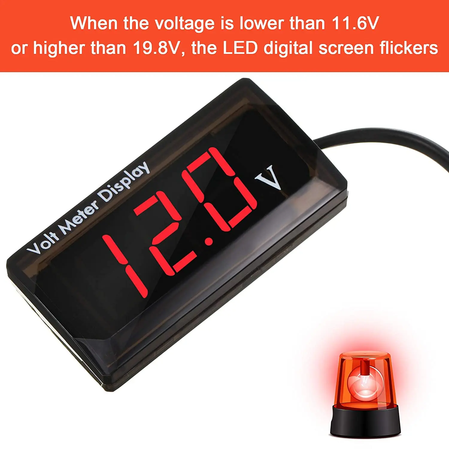 DC 12V 자동차 디지털 전압계 게이지 방수 LED 디스플레이 전압 볼트 미터 자동차 오토바이에 대 한 에너지 볼트 미터 게이지