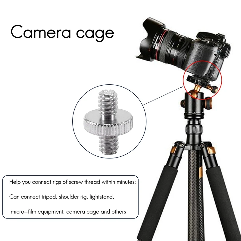 5 Pieces Metal Threaded Screw Adapter Tripod Screw Converter For DSLR Camera,Tripod,Monopod,Shoulder Rig,Light Stand,Camera Cage