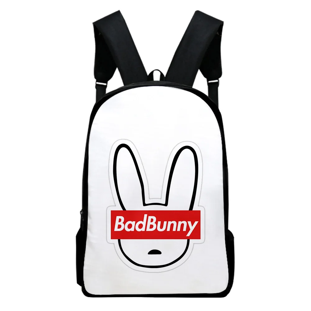 Mochila de Bad Bunny para estudiantes de primaria, mochila escolar de gran capacidad con cremallera para ordenador portátil, niños, niñas y hombres, nueva