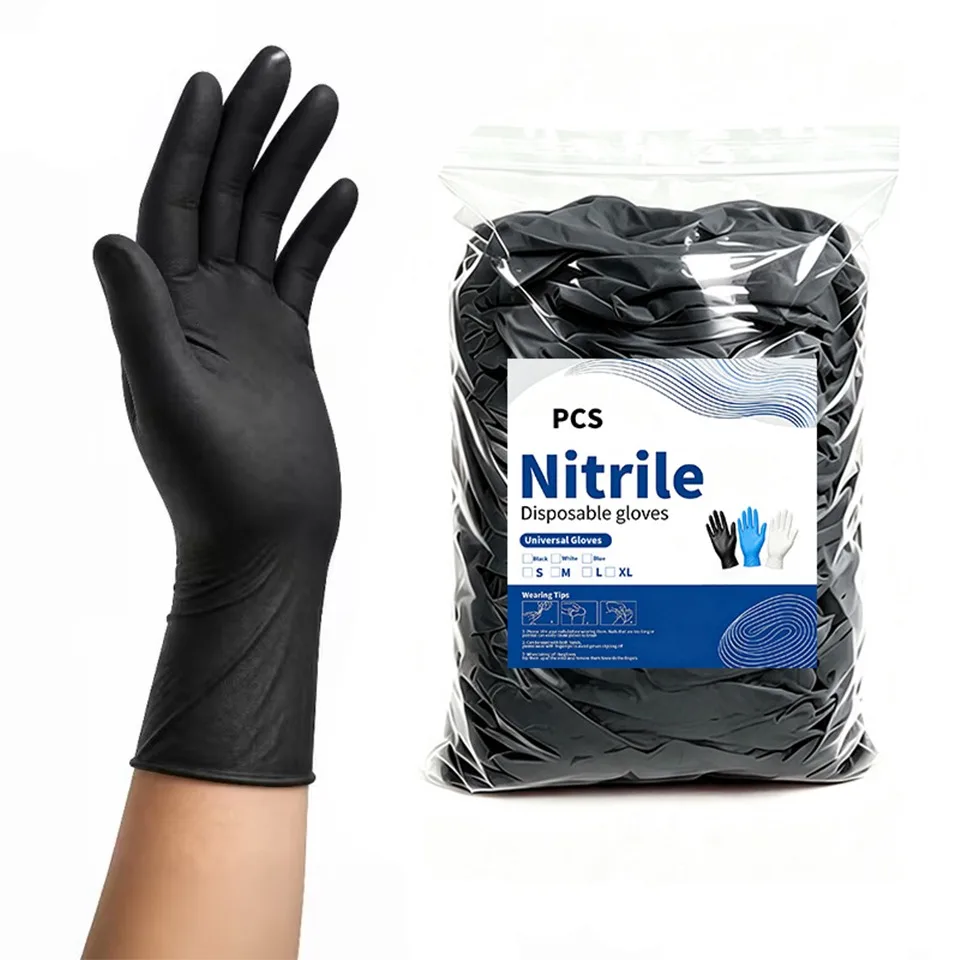 10/50/100PCS Black Nitrile Gloves Waterproof Restaurant Kitchen Cleaning Gloves Household Disposable Kitchen Cleaning Tool