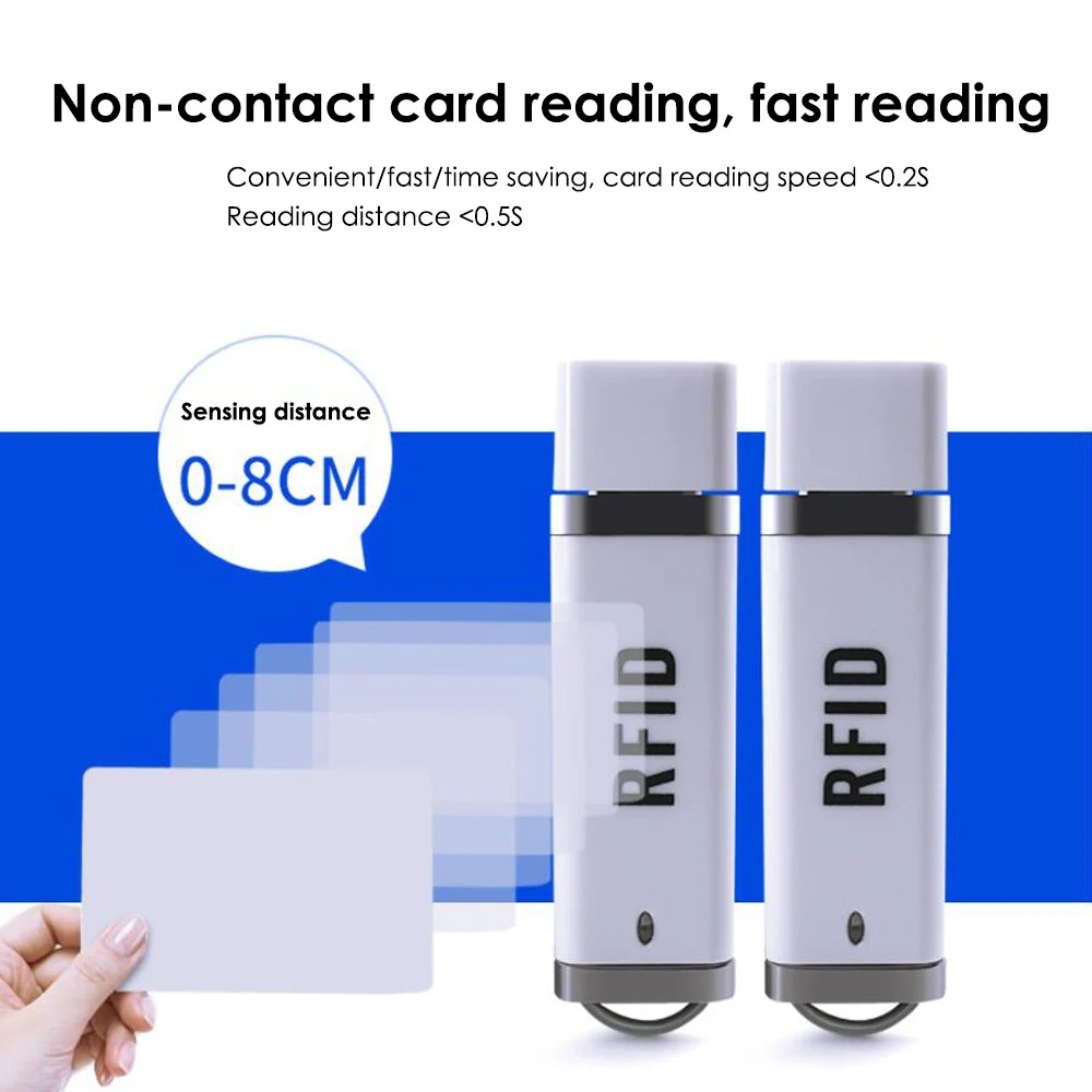 MINI USB Play and Plug Non Driver For 125Khz Card Reader Portable RFID IC ID Card Reader
