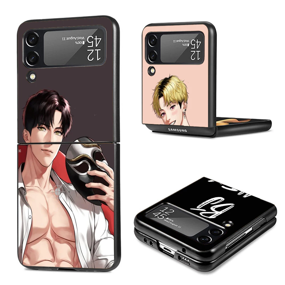 Anime B-J-Alex Phone Case for Samsung Galaxy Z Flip3 5G Flip4 Flip5 Black Hard Cover Z Flip 5 4 3 PC Shell Zflip3 Coque