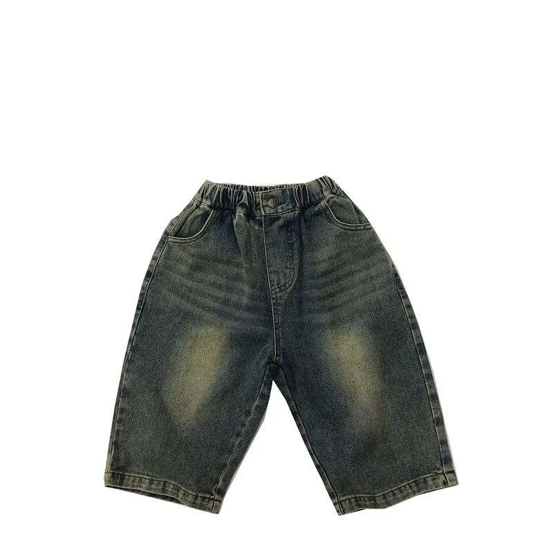 2024 Autumn New Children Casual Pants Girls Vintage Jeans Kids Boys Harem Pants Baby Denim Trousers Children Clothes