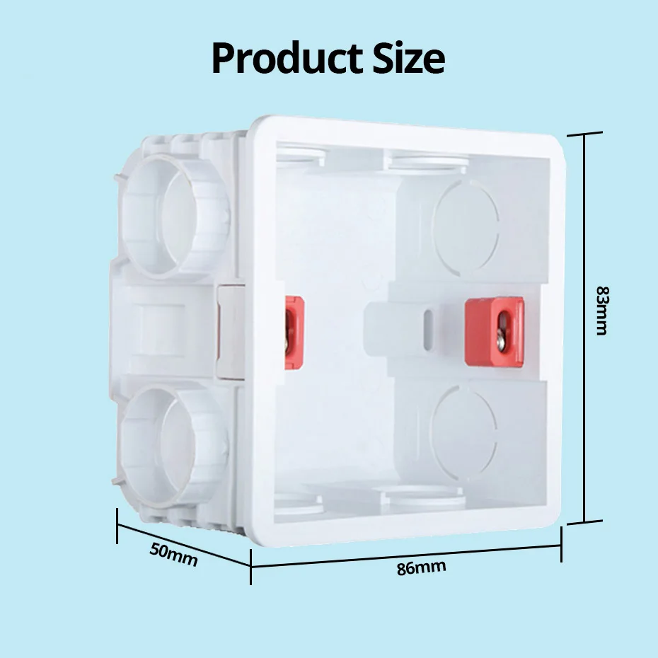 Mounting Lining Box for 86*86mm Wall Switch and Socket Wallpad Cassette Universal White Wall Back Junction Box