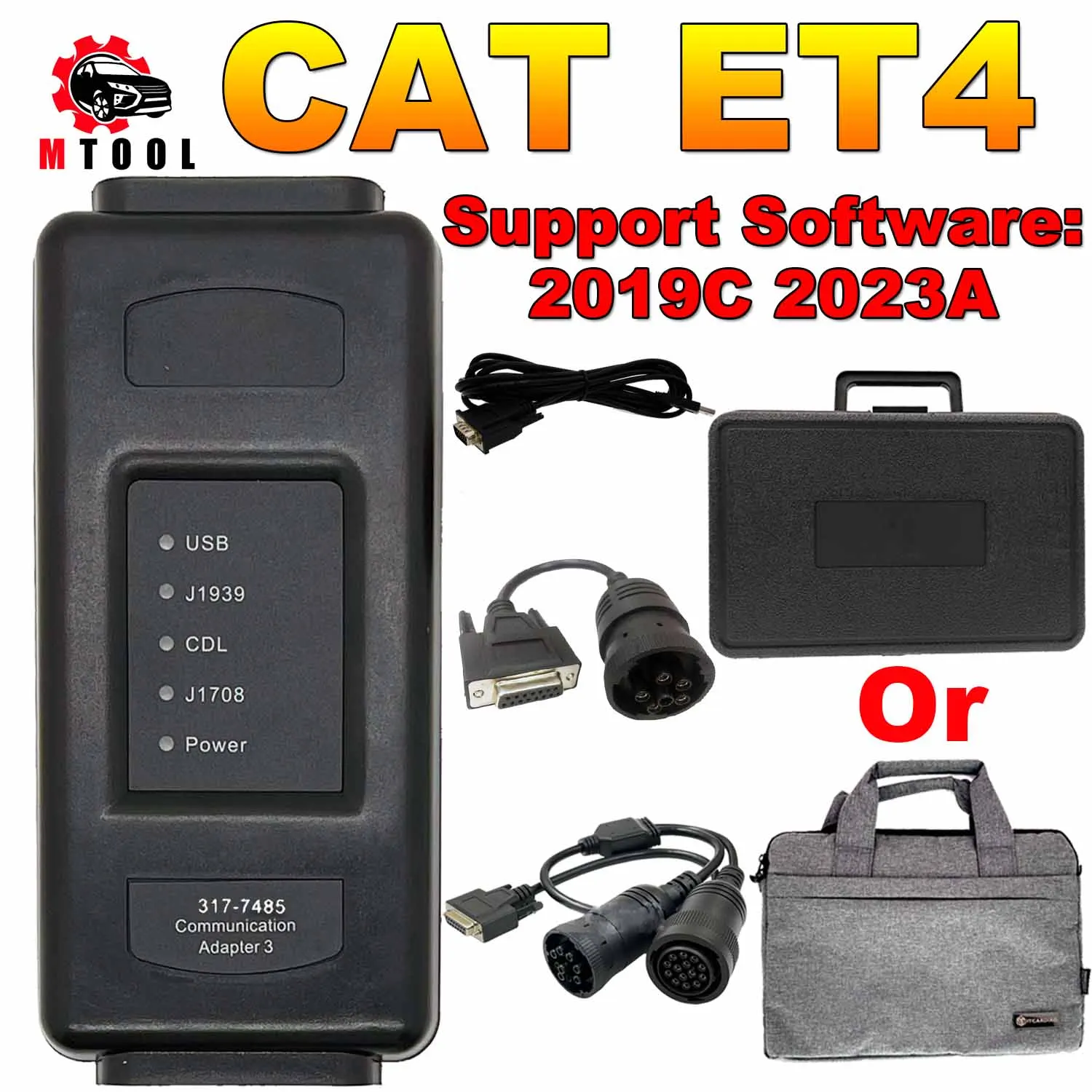 CAT ET4 317-7485 Adapter III 2019C 2023A Truck Diagnostic Tool CAT4 J1939 Support USB Connection ET 4 Heavy Duty Scanner