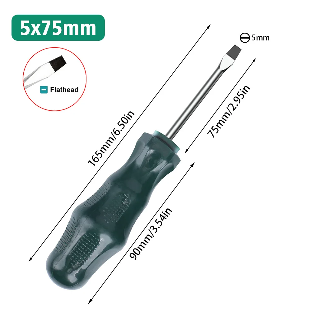 1 Pc 5×75mm CR-V Magnetic Slotted Screwdriver for Car Repair, Home Repairs  Wood Work