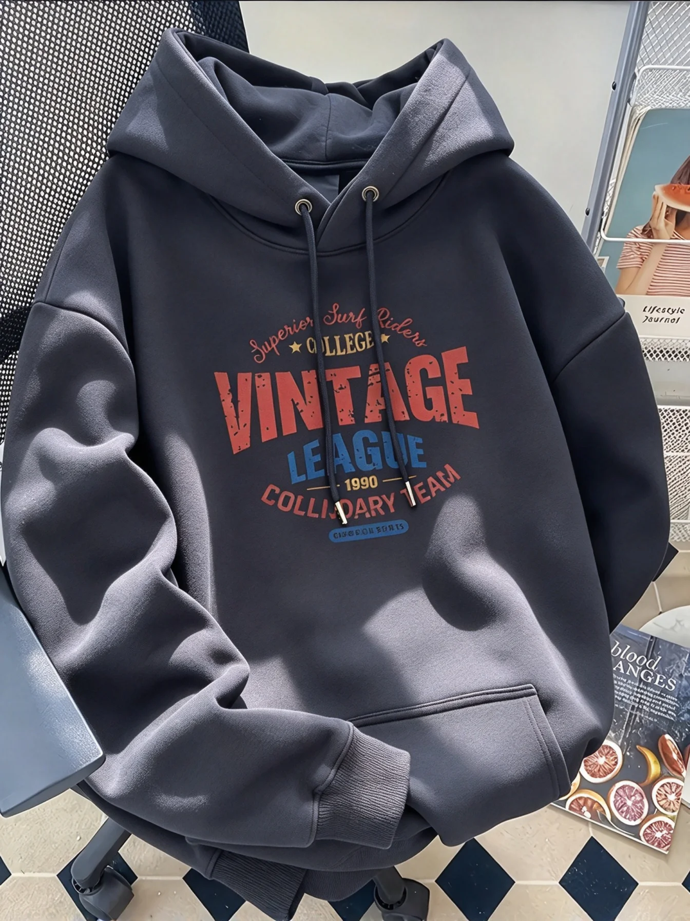 Herbst- und Winter-Kapuzenpullover im koreanischen Stil mit Print, lässig, multifunktional, leicht zu tragen, ideal für den Alltag und den Weg zur Arbeit. – Detail 12