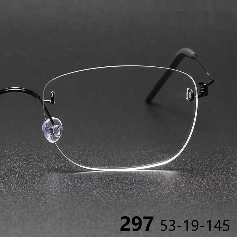 

Denmark Air Titanium Square Rimless Glasses Frame 297 Ultralight Men Screwless Rim Eyeglasses Frames Eyewear Business Oculos New