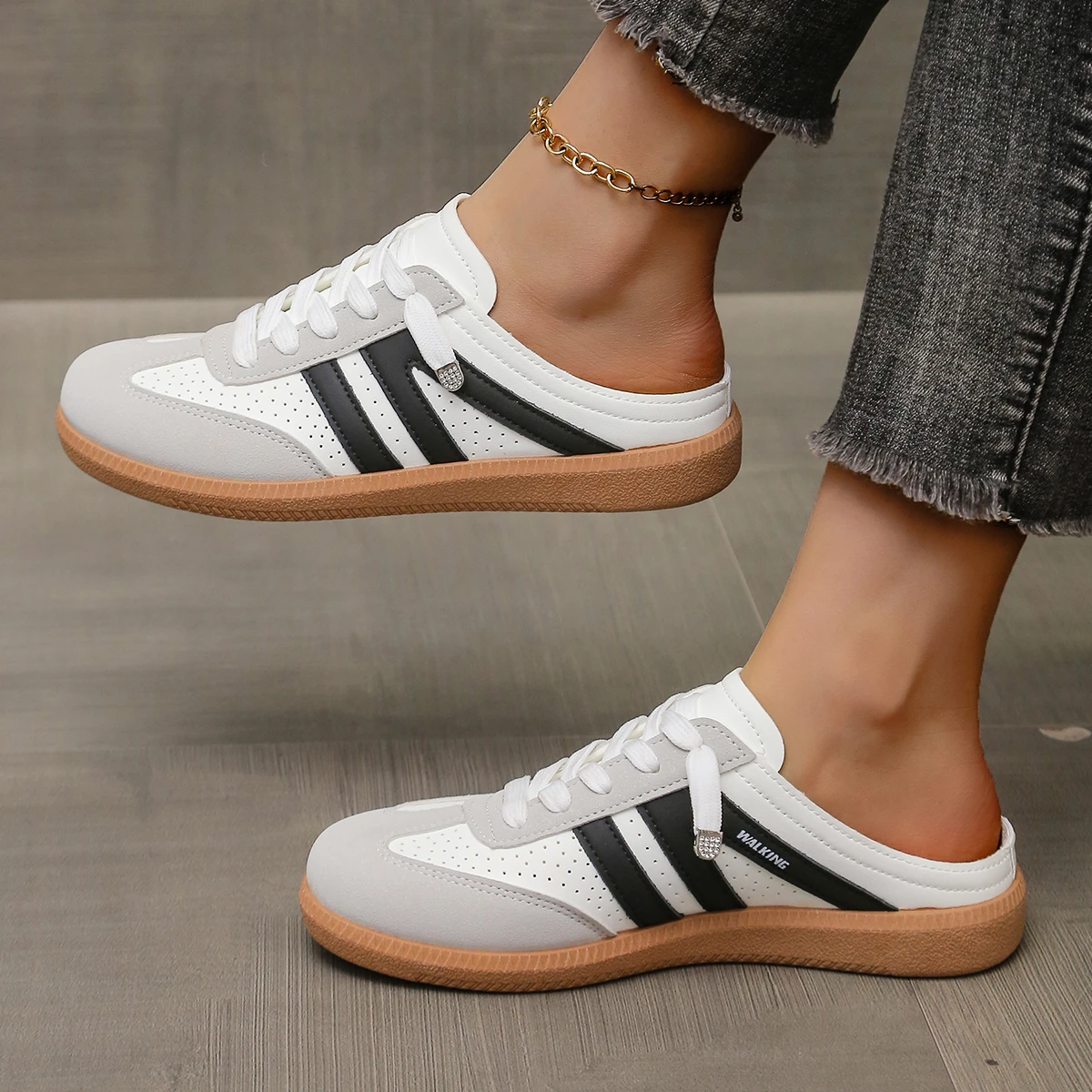 Women's Lightweight Soft Bottom Backless Slip-On Sandals 2025 New Arrivals Retro Flat Casual Shoes Slip-On Backless Mule Sandals image 2