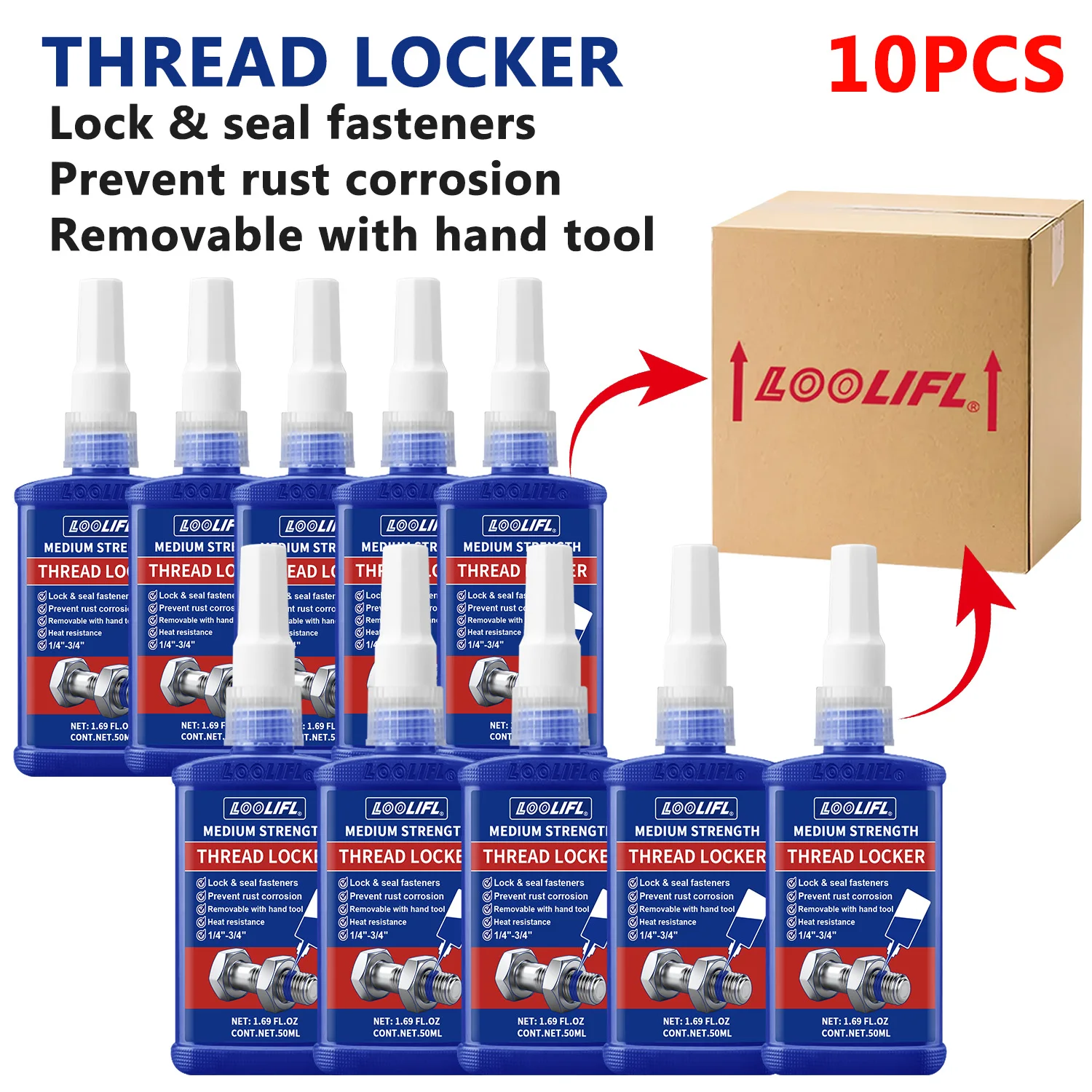 10pcs-medium-strength-thread-locker-anaerobic-adhesive-glue-removable-rust-corrosion-resistant-thread-sealant-for-fasteners-lock