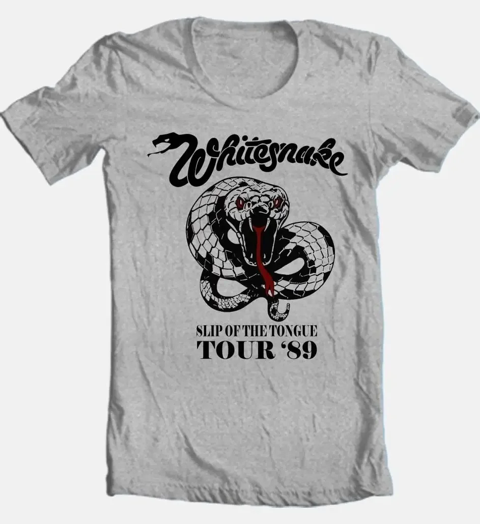 Футболка Whitesnake Tour 80-х годов, классическая рок-серая хлопковая футболка в стиле ретро в стиле хэви-метал
