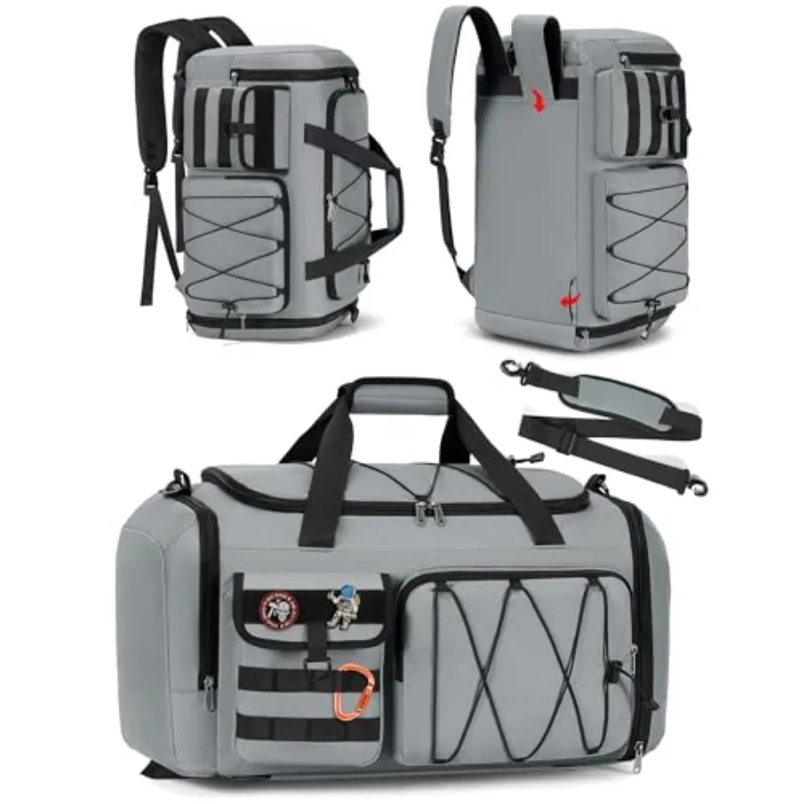 Gym Bag for Men 45L Sports Duffel Bags 3-in-1 Travel Duffel Bag with Shoe Compartment, Gym Workout Backpack Carry On Weekender