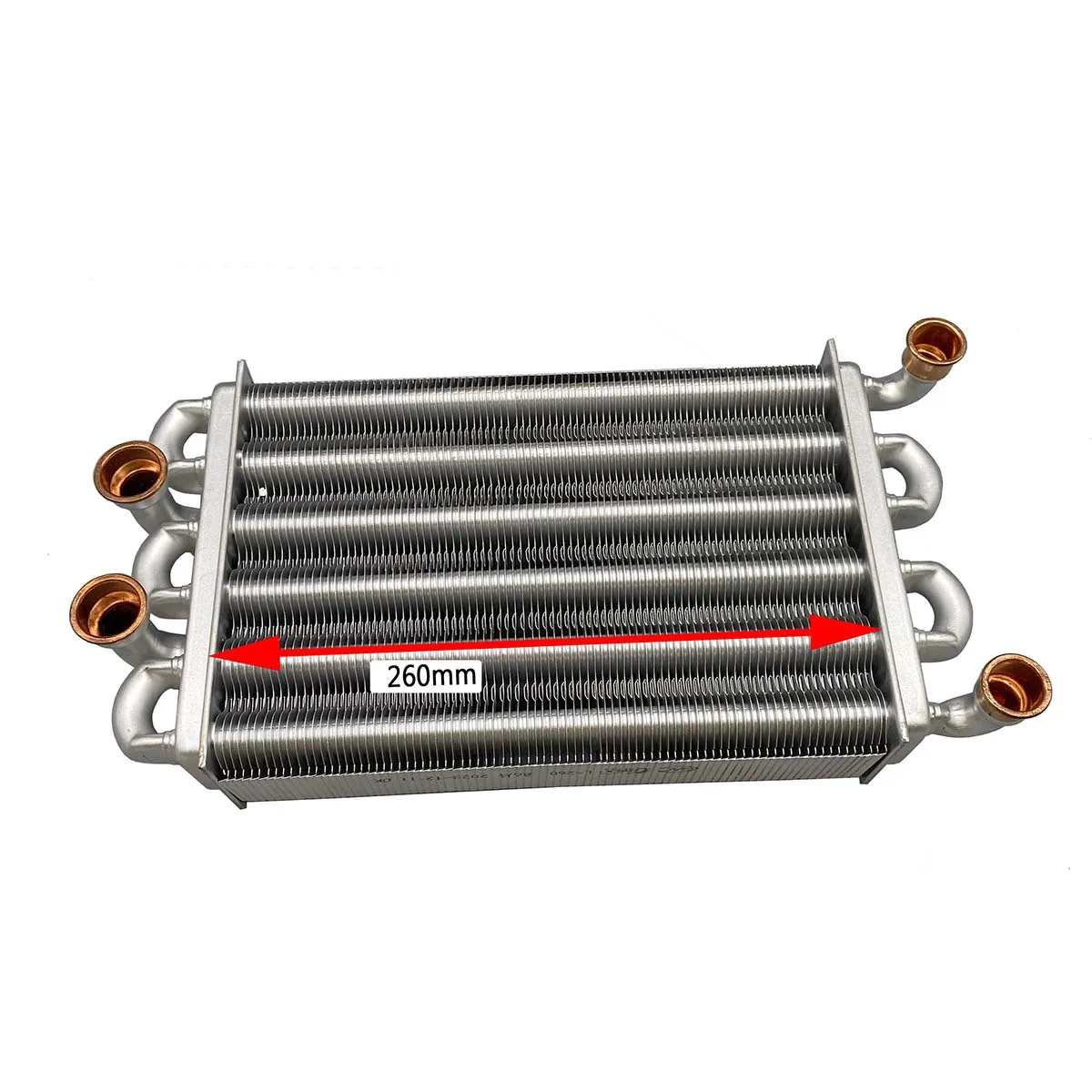 Intercambiador de calor de doble tubo de cobre de 260 mm de longitud para reemplazo de calderas de gas IMMERGAS EOLO STAR SIME