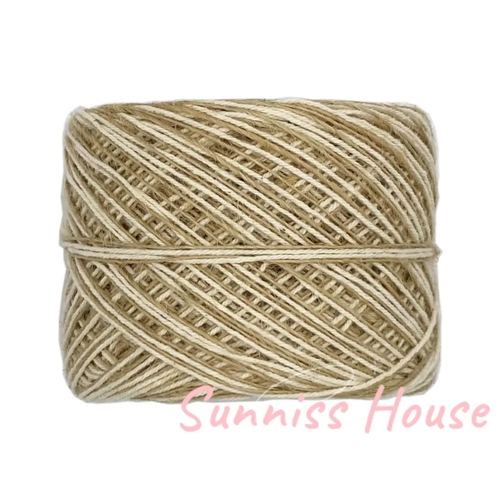 100g Mixed Cotton Hemp Yarn Thread，DIY Wool Knitting Crochet Thread Handmade Rainbow Multicolor Hand Crochet Yarn