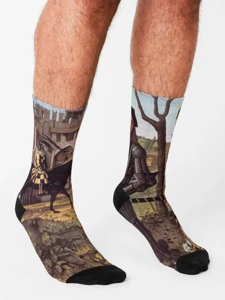 Portrait of a Medieval Knight by Vittore Carpaccio Socks kawaii christmas stocking Stockings FASHION Socks Female Men's