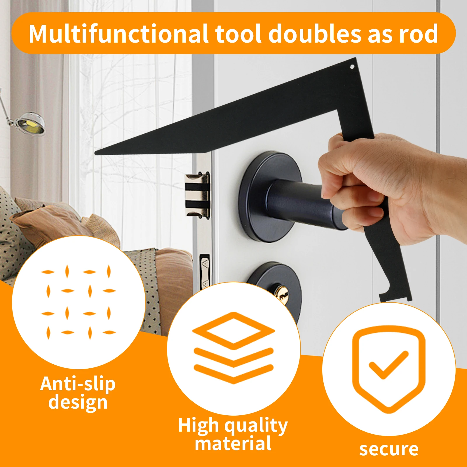 Imagem -02 - Multipurpose Multipurpose Lock Picking Tools Bombeiro Swipe Tool Pry Bar Ferramentas para Primeiros Caminhantes 11.3 x 7.8 Pcs por Conjunto