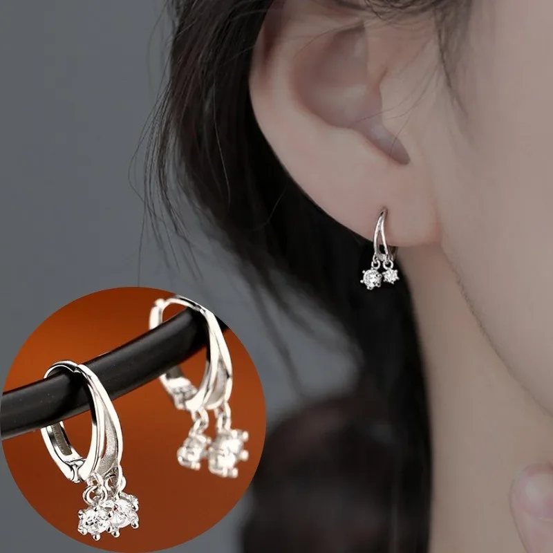 

Six Claw Sparkling Diamond Zircon Earrings for Women Affordable Luxury Jewelry Wedding Accessories and Daily Wear