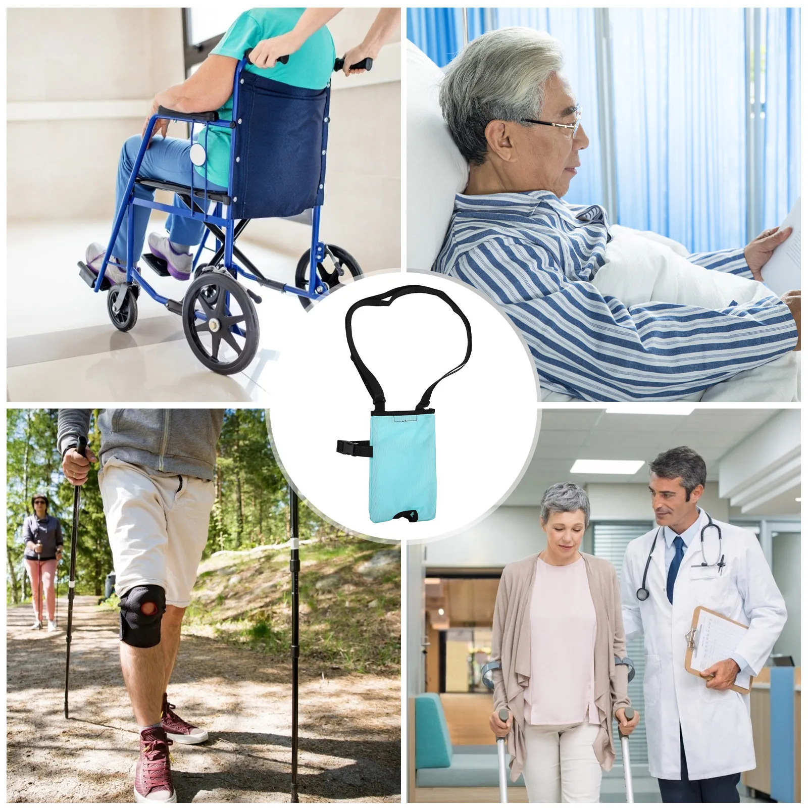 

Портативный мочеприемник из хлопка на 1000 мл для пожилых людей, регулируемый, для ухода, сбора мочи, с плечевым ремнем, для использования в инвалидных колясках и путешествий