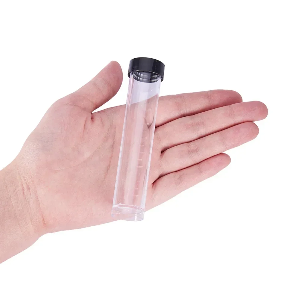 30Pcs Clear Plastic Tube Bead Containers with Black Screw-Top Lid for Small Parts Jewelry Findings Storage Bottle