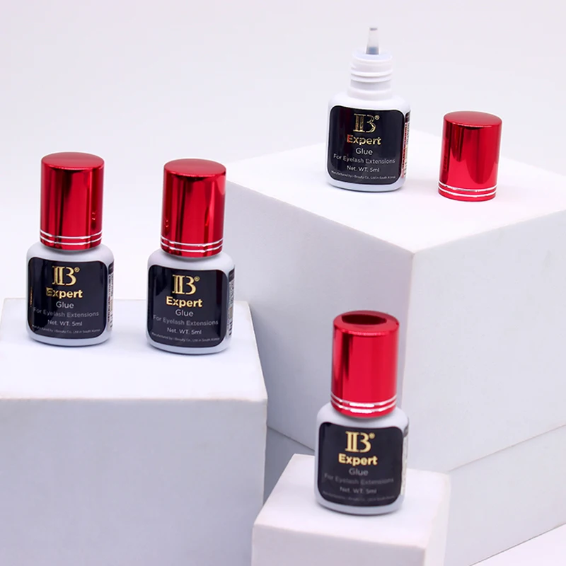 2 garrafas 5ml coreia ibeauty especialista cola extensões de cílios ib vinho vermelho boné lash cola falso olho lash adesivo 1-2s atacado