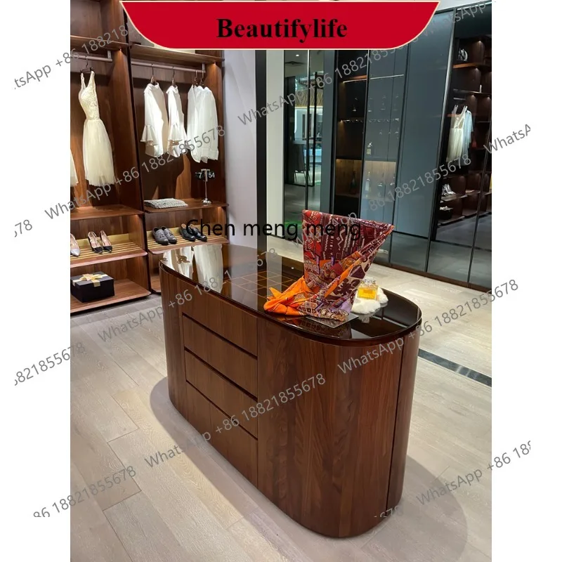 

G153 New Chinese Cloakroom Nakajidai Jewelry Display Cabinet Household Solid Wood Storage Locker