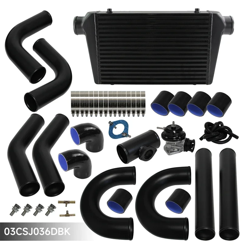 

Universal Intercooler 450x300x76mm + 8PCS 3" 76mm Aluminum Piping Kit w/BOV For bmw x5 e70 Black