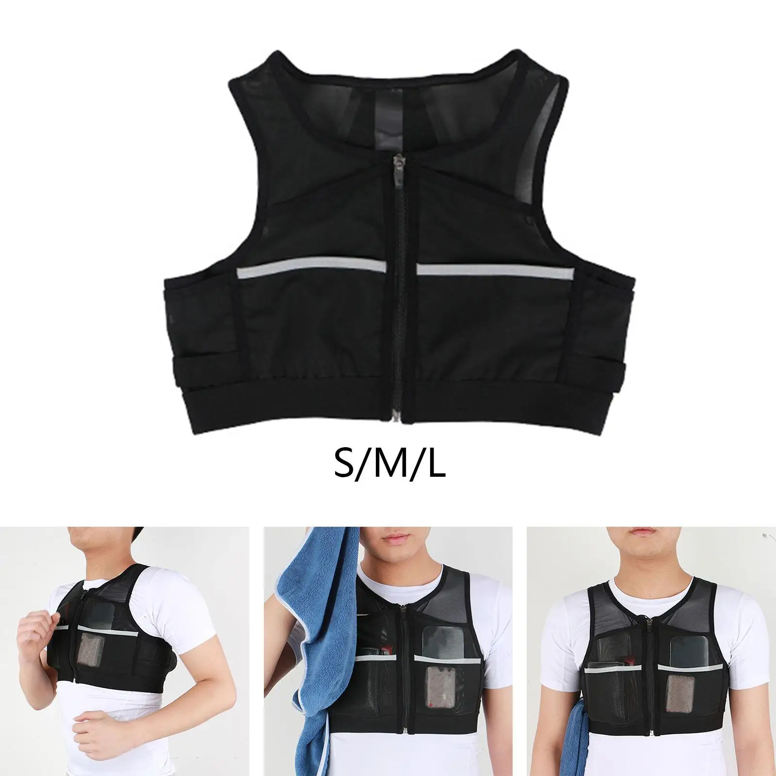 Running Vest Chest Pack Reflective Sports Bag for Camping Motorcycling