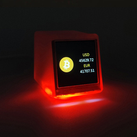 Bitcoin Price Tracker on Mini Size WIFI Weather Station Alarm Clock with Colorful RGB Lights. DIY Album and GIF Animations