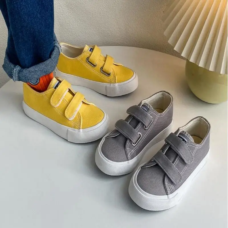 Children\'s Canvas Shoes Autumn High Top Lace up Casual Shoes Fashion Versatile Soft Sole Baby Boys Girls Sports Shoes 20-38