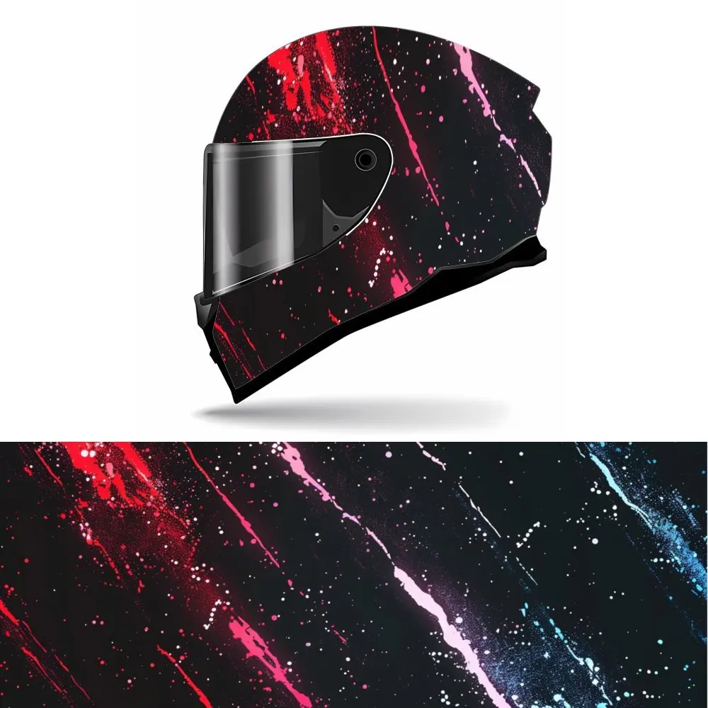 

Red Pink Blue White Helmet Vinyl Wrap, Waterproof Removable Decals for Motorcycle Bike Helmets, Anti-Scratch Universal Fit, No R