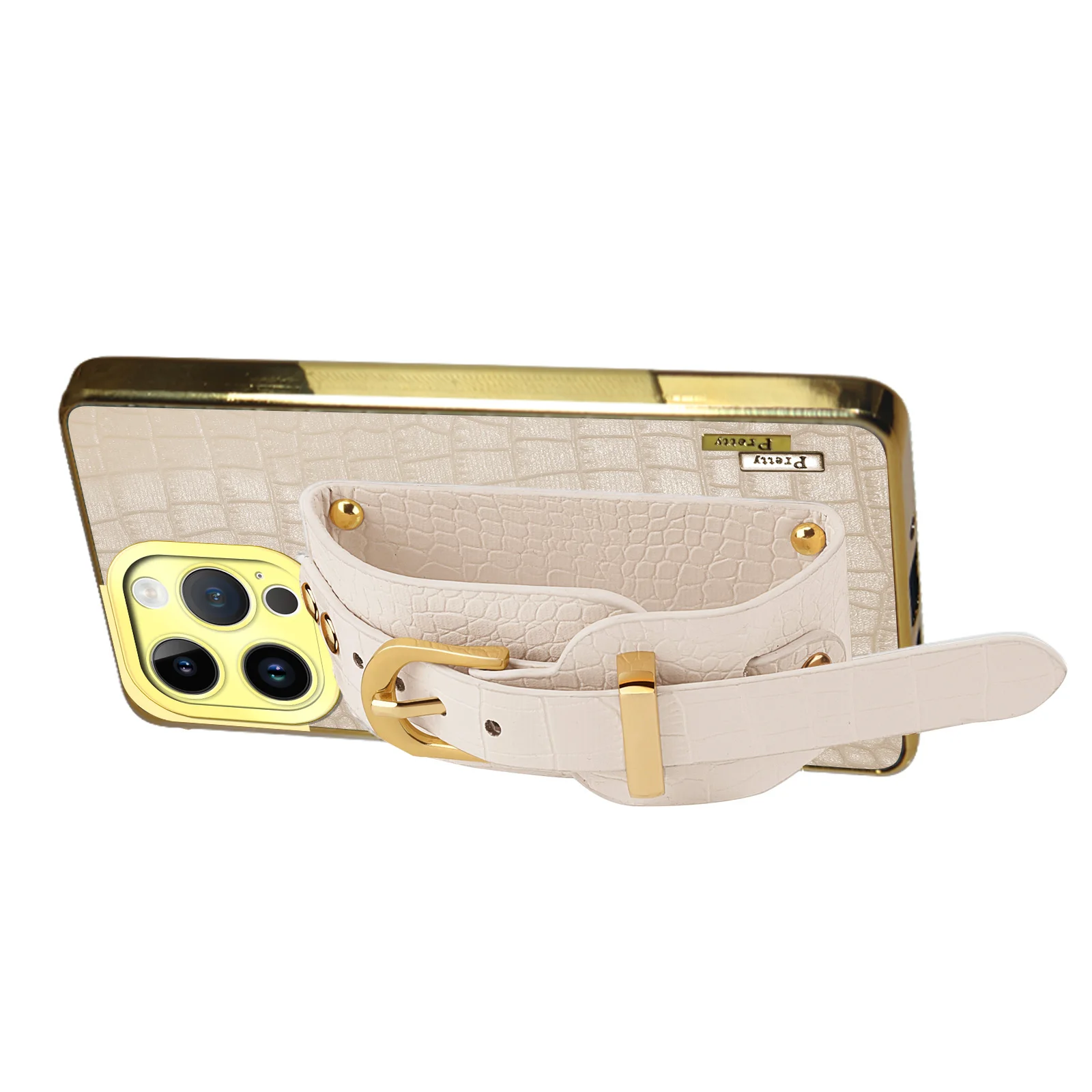 Capa de telefone de couro padrão de crocodilo para iphone 16e 16 pro max à prova de choque silicone macio capa traseira com suporte alça de pulso