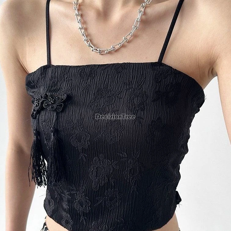

2025 новый китайский улучшенный ретро-модный стиль Cheongsam с лямкой на шее для женщин, летний короткий утягивающий жилет без рукавов qipao, топ