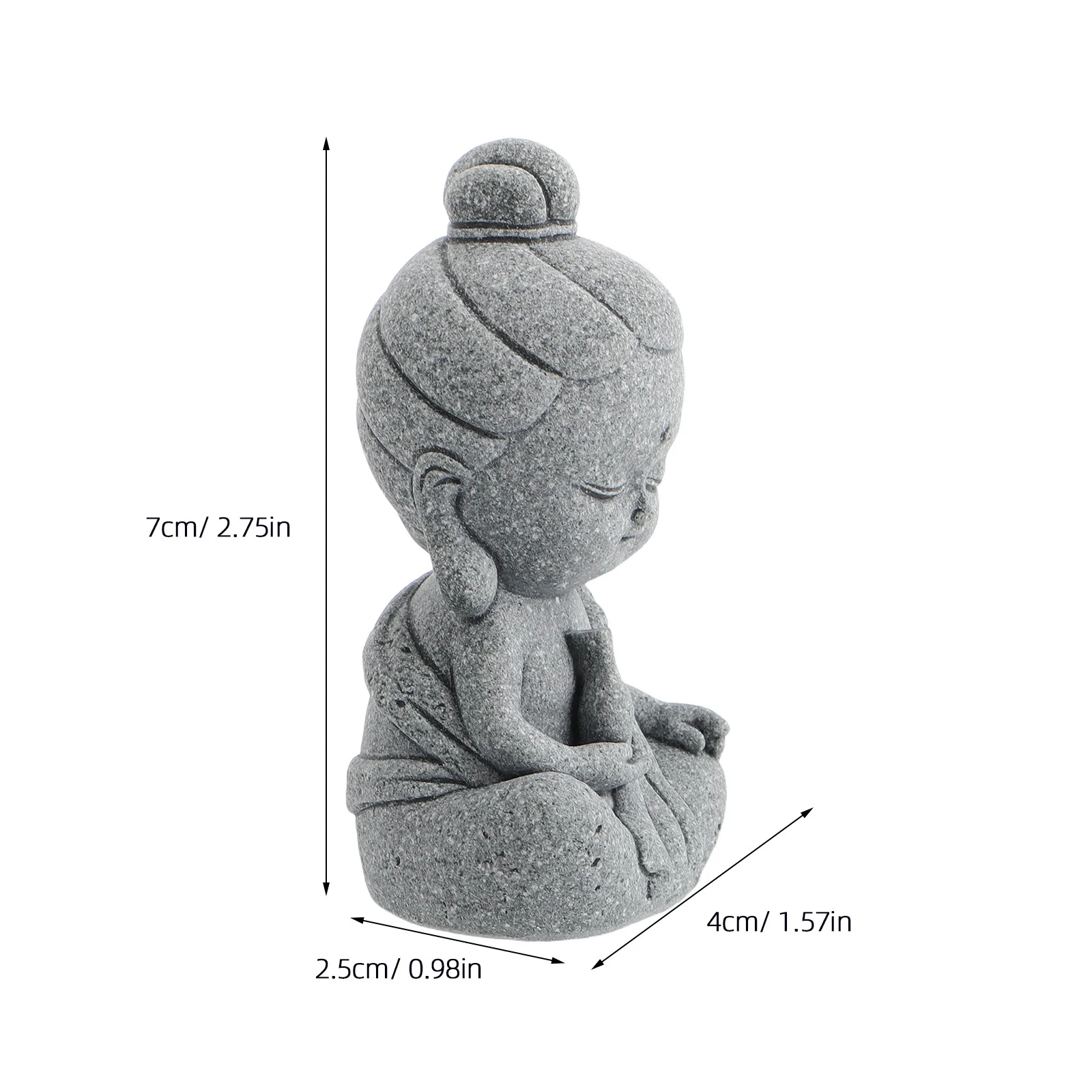 تمثال بوذا صغير رائع من جوان يين مصنوع من الحجر لتزيين حديقة المنزل الداخلي والخارجي وزخرفة أجواء زن المهدئة