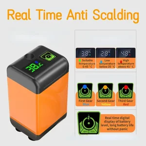 مضخة دش كهربائية محمولة للتخييم في الهواء الطلق دش عرض رقمي السفر شاطئ المهجع IPX7 مقاوم للماء أعلى 6 مبيعات 12 فولت رأس دش بالماء الساخن - No4