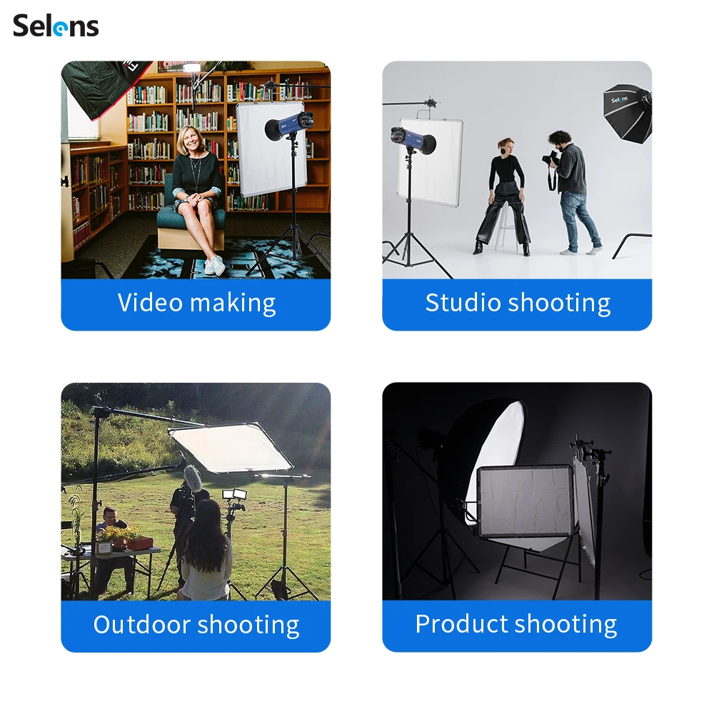 Selens Removable Video Studio Stainless steel Flag Panel Reflector Diffuser Fotografia Acessorios Camera Photo Studio