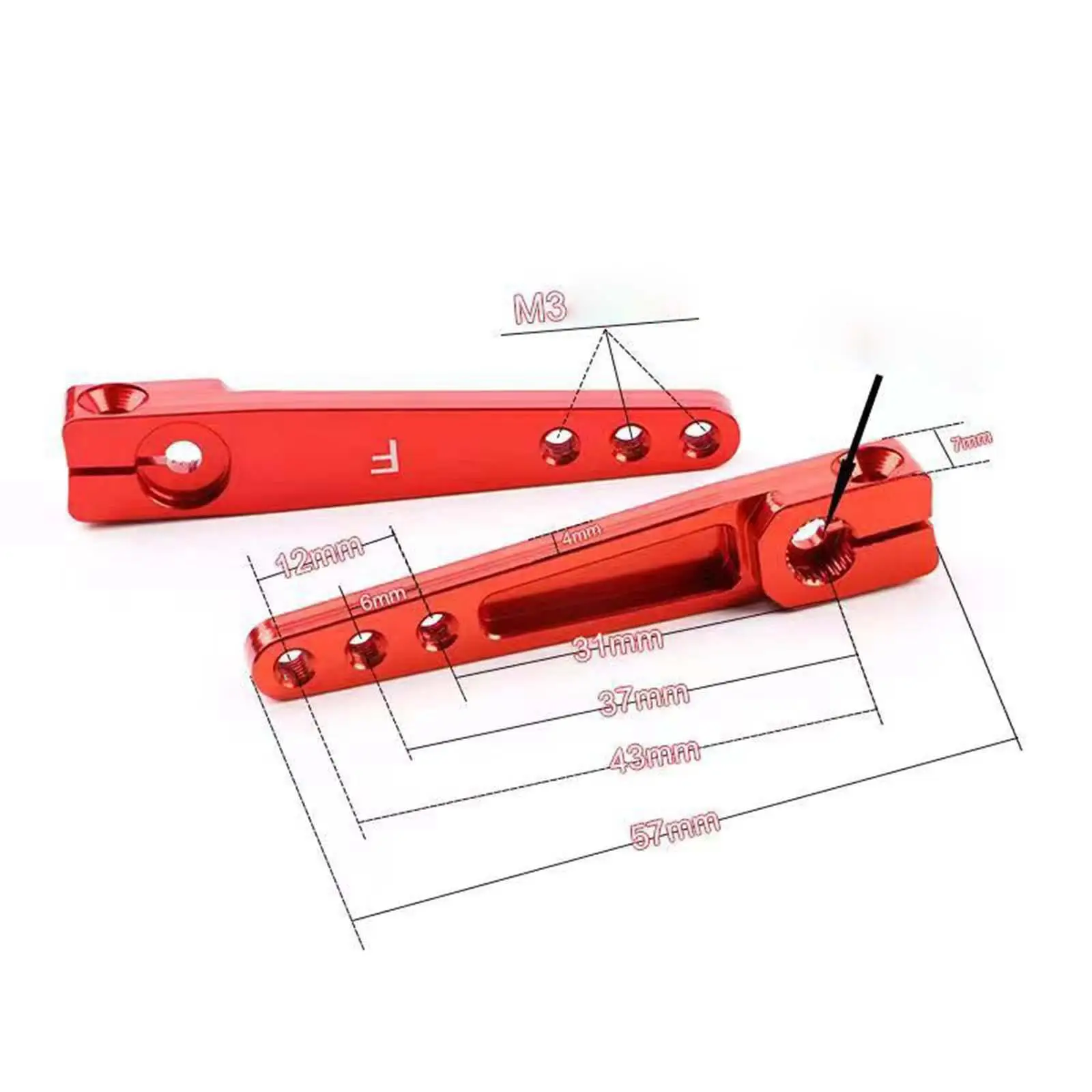 RC-Servoarm aus Aluminiumlegierung, rot, einfach zu installierende RC-Servohorn für Autoteile