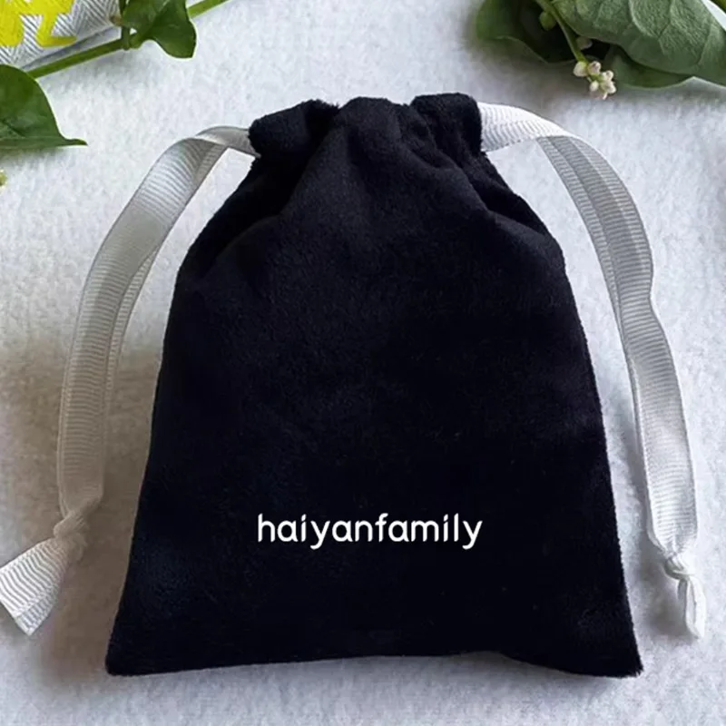 

Velvet Drawstring Gift Bag Custom Logo Flannel Dust Sack Earring Ring Stud Bangle Watch Necklace Jewelry Pouch