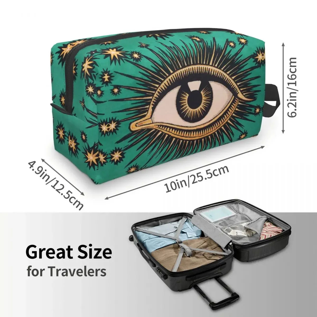 Custom All Seeing Eye Art Travel Cosmetic Bag for Women Evil Mystic Eyes Toiletry Makeup Organizer Ladies Storage Dopp Kit