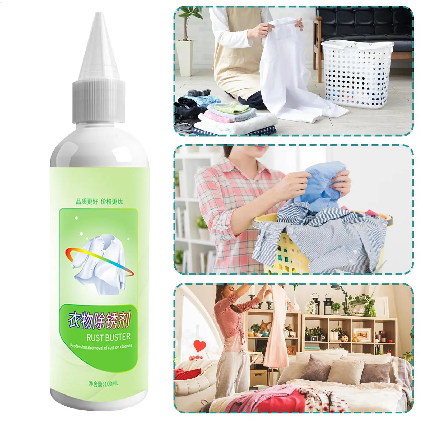 100ml Fabric Rust Remover Clothes Rusts Remover Waterless Clothing Cleaning Effective Decontamination Clothes Cleansing Agent