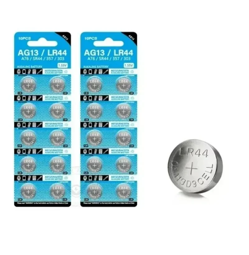 Button Cell Battery 1.55V 20PCS Replacement Coin Cell AG13 LR44 AG10 LR1130 SR44 AG7 AG8 AG9 AG11 AG12 LR41 For Watch Remote Toy