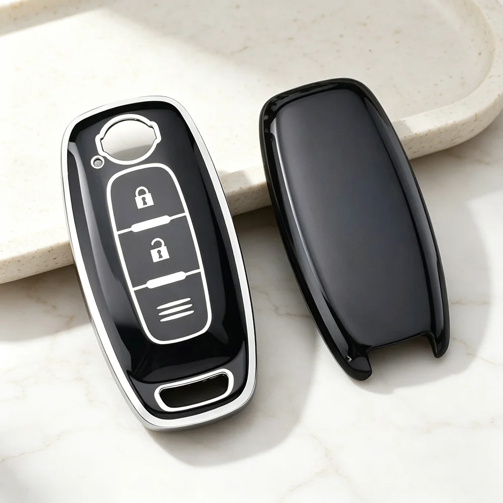 TPU Car Key Fob Cover Case for Nissan 2025 2026 Armada PRO 4-X Versa X-Trail T33 Serena Rouge Kicks Pathfinder Ariya Keychain