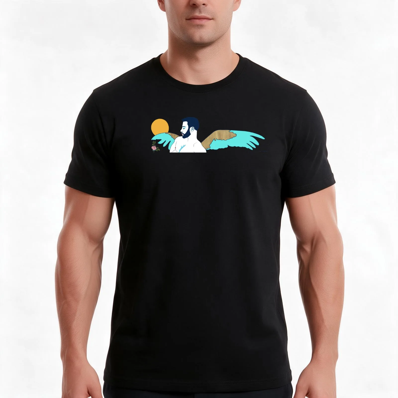 The lonely rose T-Shirt, Summer Casual Cotton Tee, Oversized Streetwear Tops, Vintage Graphic Print, Loose Fit Short Sleeve