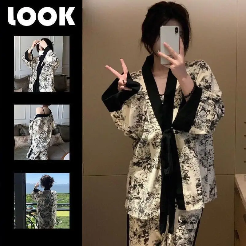 

Горячие пижамные комплекты для девочек, тонкая повседневная одежда принцессы с длинными рукавами, модная сексуальная весенне-осенняя домашняя одежда, верхняя одежда, подарок для девочек, новинка