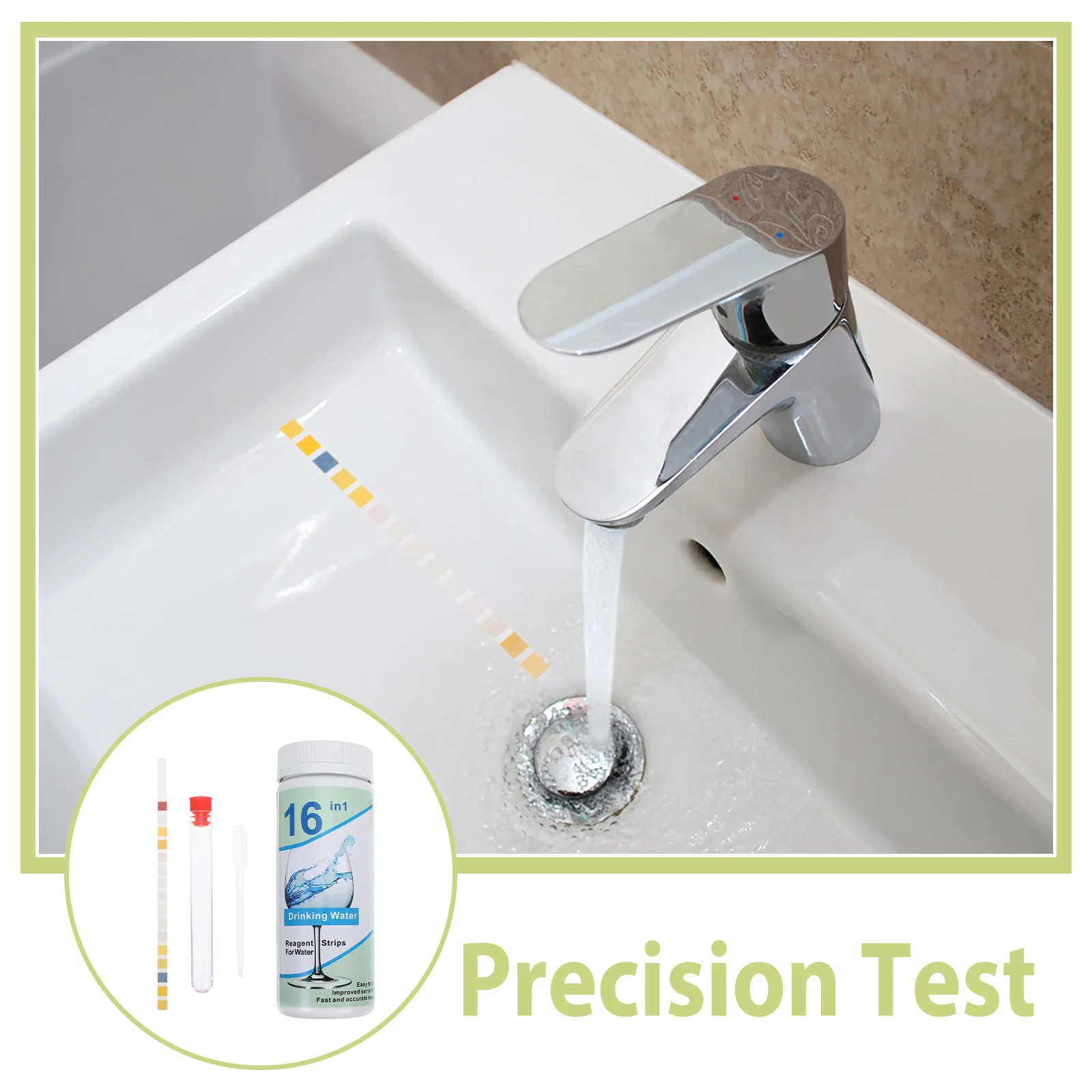 50-teiliges Trinkwasserqualitäts-Testkit, Mehrzweck-Wasserteststreifen für den Hausgebrauch, Bleihärte, PH-Pool-Tester