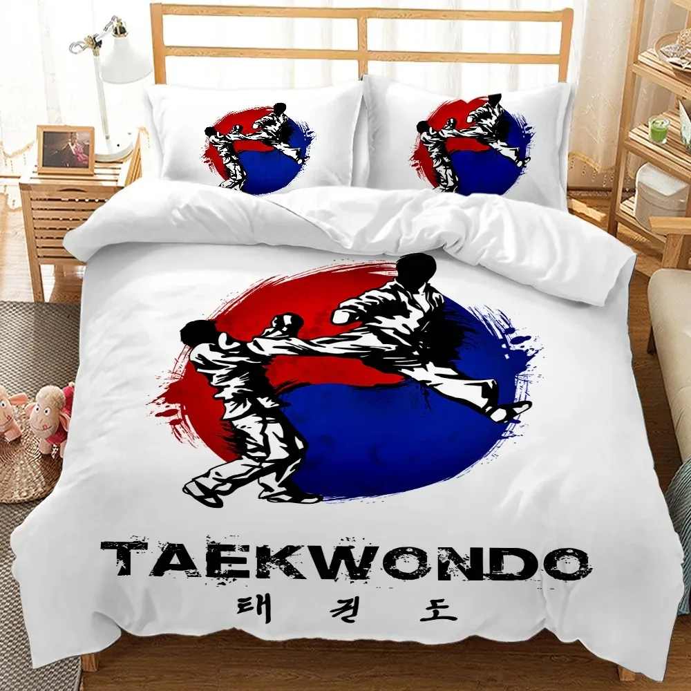 

Sports Duvet Cover Set Taekwondo Ski Swimming Boxing Dance Badminton Baseball Ice Hockey Queen Polyester Bedding Set Teens Boys