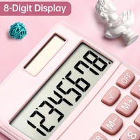【Sale】Mechanical Calculator 8 Digit Large Solar Power LCD Display Big Button Cute Candy Colored Calculator Suitable for Office 3