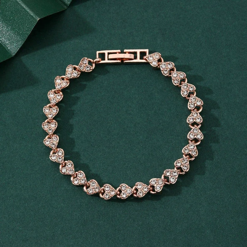 Fashionable Exquisite Luxurious And High-End Crystal Simple And Creative Love Bracelet Roman Bracelet