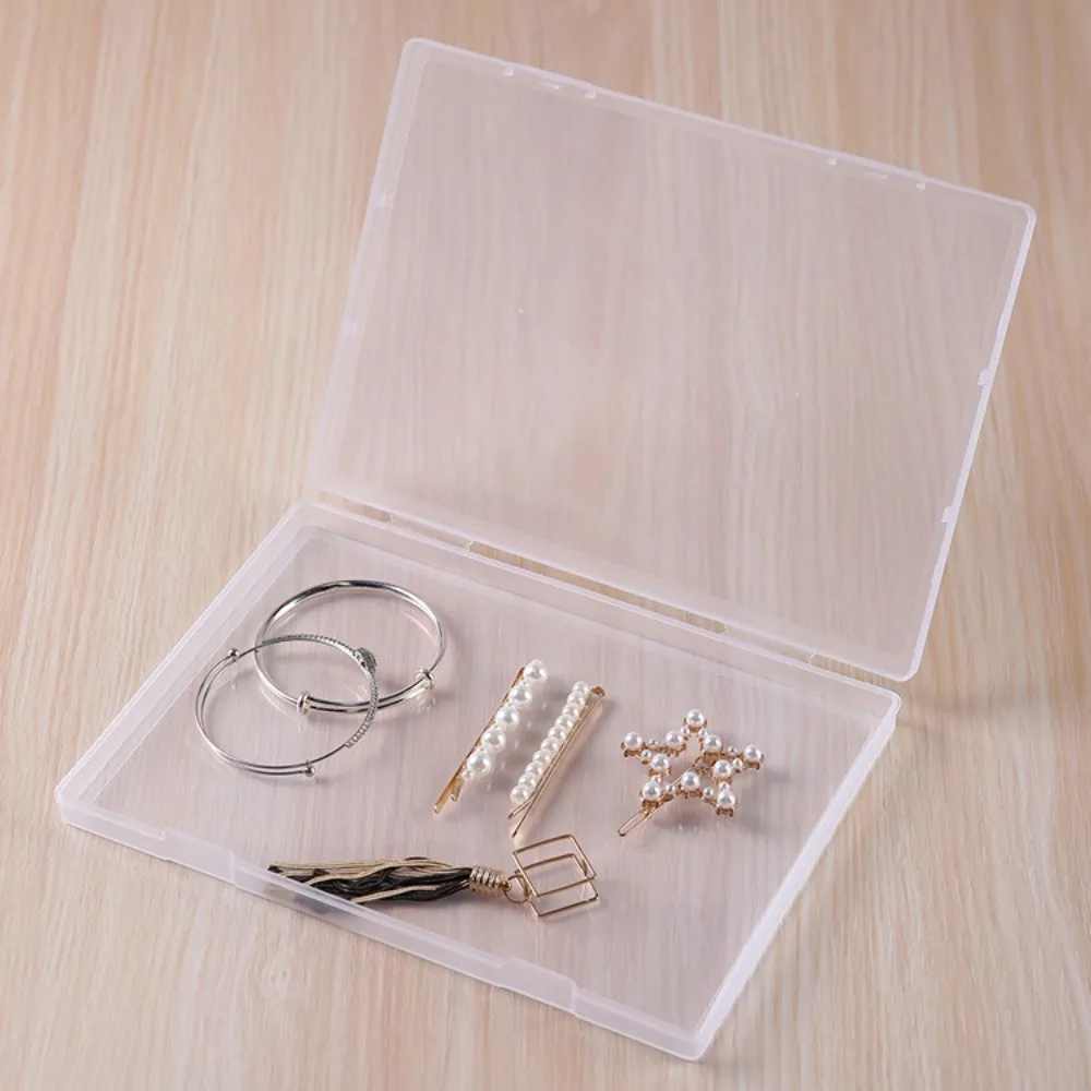 Container Case Rectangular Plastic Clear Storage Box Flat Transparent Waterproof 4 Sizes Bead Organizer Box